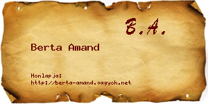 Berta Amand névjegykártya